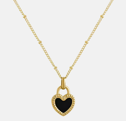 LYLA Double Sided Necklace & Earrings Set - Black and White