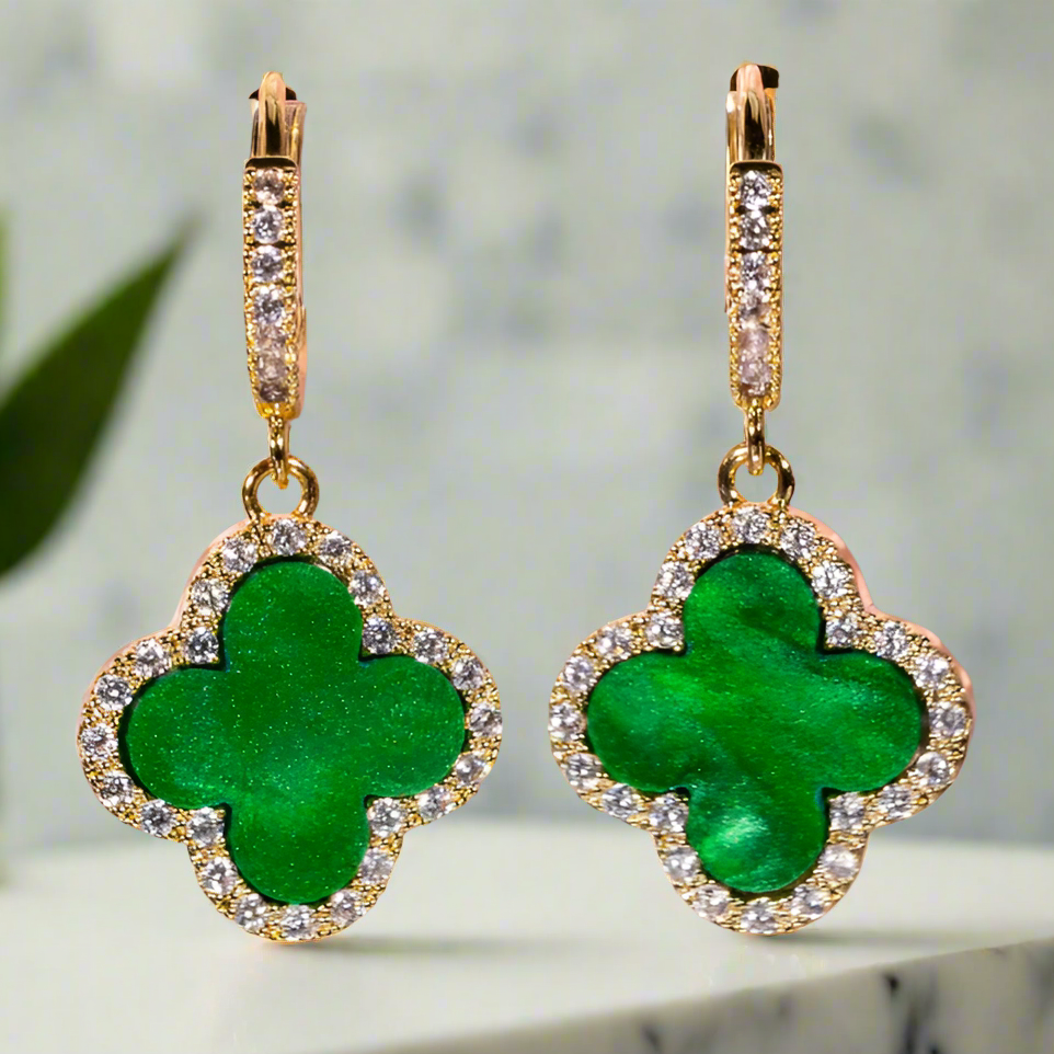 ELISHA Four Leaf Clover Hoop Earrings