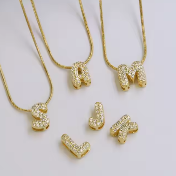 LUCY Mini Bubble Letter Necklace