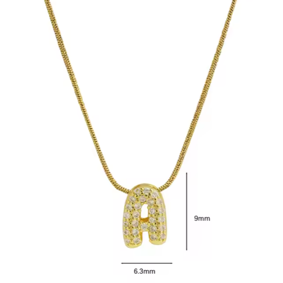 LUCY Mini Bubble Letter Necklace