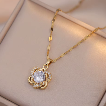 STEPHANIE Double Heart Necklace & Earrings Set