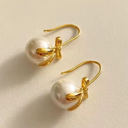 TRISH Pearl Bow Earrings