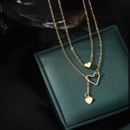 SOFIA Double Layered Heart Necklace
