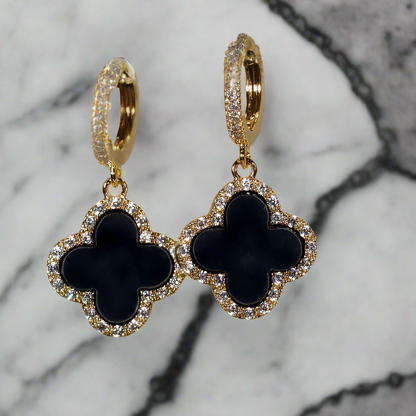 ELISHA Four Leaf Clover Hoop Earrings