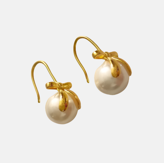 TRISH Pearl Bow Earrings